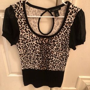 White House black market leopard print top size xs